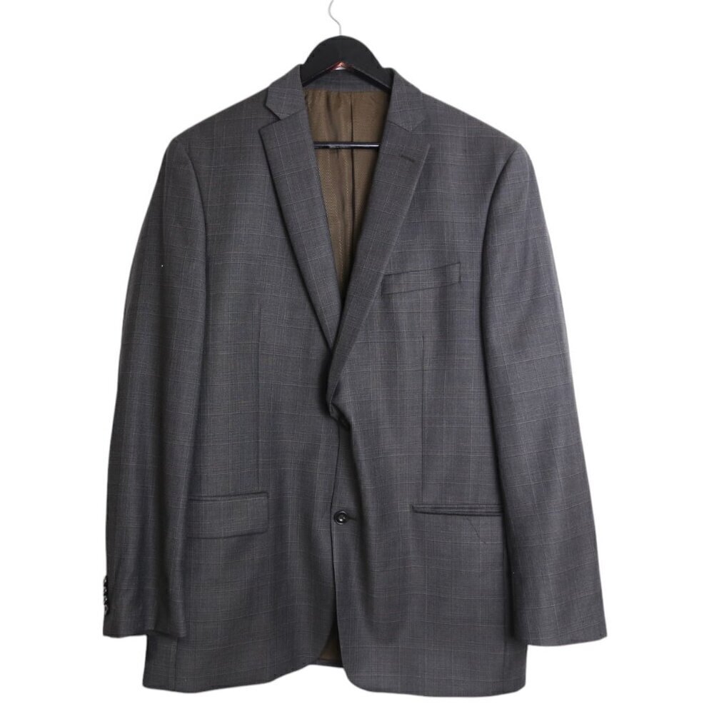 Michael Kors 100% Wool Classic Single Breasted Men's Grey Blazer Coat Size 42L